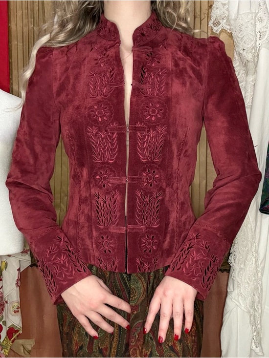 Georgiou Jackets & Blazers - Vintage 90’s Women's Leather Jacket - Burgundy